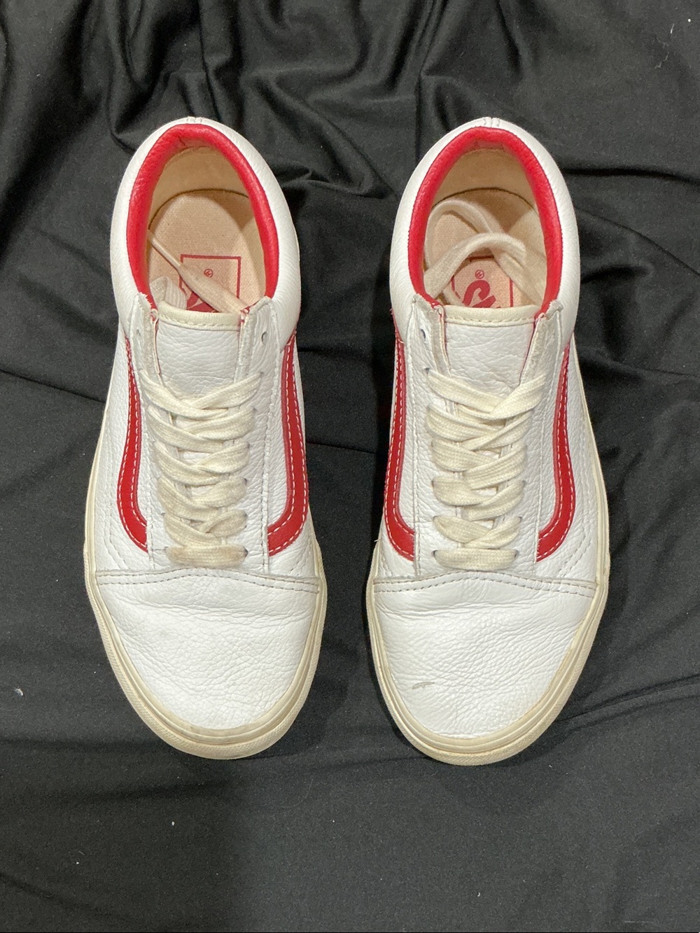 Kids Vans White and Red Athletic Sneakers